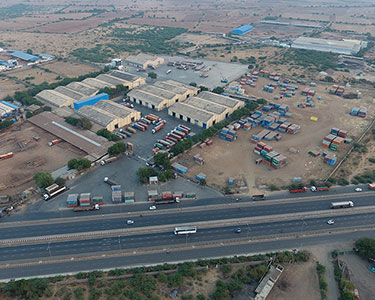 Aerial view of VASPL new administrative building & warehousing complex touching the national highway no. 8A